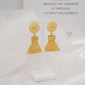 Boucles d'oreilles à clous en or 18k, de luxe, grand bijoux d'oreilles de remplissage en or, <span class=keywords><strong>E536</strong></span> - Product Image 2