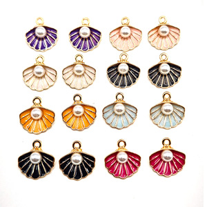 Pearl <b>Shell</b> Charms Alloy Pendants Bezel Setting For Jewelry Making DIY Accessories Unisex Everyday Wear - Product Image 1