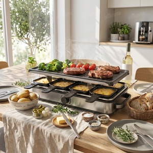 Grill électrique multifonctionnel en acier inoxydable pour 8 personnes avec <span class=keywords><strong>4</strong></span> options de surface de cuisson - Product Image 2