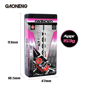 GNB GAONENG LCG Thin Super Shorty Pack HV 4000MAH 2S 7.6V 100C 4.0mm Bullet Hard Case LiPo Battery - Product Image 4