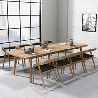 Combinaison de chaises de bureau en bois massif minimaliste moderne pour usage domestique-Table de négociation pour la formation du personnel de la salle de réunion
