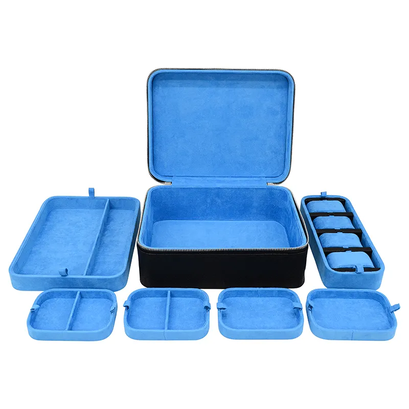 Jewellery Stock Box New Double-Layer LeatherJewellery Case Multi-function Watch Jewelry Storage Box Large Volume Portable Jewelry Boxes