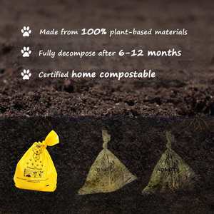 ถุงขยะสำหรับสัตว์เลี้ยงแบบย่อยสลายได้ 100% PLA เป็นมิตรกับสิ่งแวดล้อม สำหรับสุนัขและแมว พร้อมการพิมพ์กราเวียร์ ขายส่ง - Product Image 6