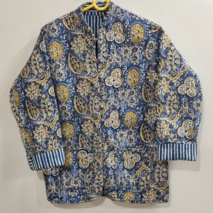 Chaqueta de Invierno Acolchada Floral Ligera y Ecológica para Mujer, con Botones en la Parte Delantera, Manga Larga, Informal, para Exteriores - Product Image 1