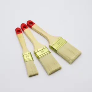 Chinese Promotional high quality synthetic filament wooden handle paint brush with stainless steel ferrule paint brush
