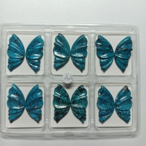 งานฝีมือรูปผีเสื้อแกะสลักสีเทอร์ควอยซ์ขนาด34มม. - Product Image 6