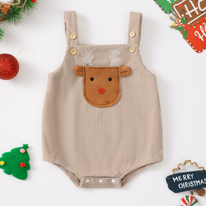 2025 unisexe bébé garçons filles vêtements <span class=keywords><strong>de</strong></span> noël velours côtelé barboteuse arbre <span class=keywords><strong>de</strong></span> noël père noël <span class=keywords><strong>renne</strong></span> bébé velours côtelé combinaison ensemble - Product Image 3
