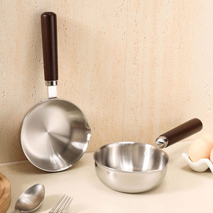 <span class=keywords><strong>Padella</strong></span> Mini per Omelette in Acciaio Inox 304, <span class=keywords><strong>Padella</strong></span> per Uova a 3 Strati in Acciaio Composito Non Rivestito con Manico in Noce - Product Image 4