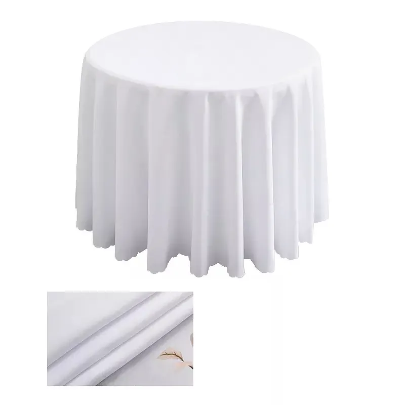 wedding hotel solid color polyester table cover durable thickened high quality washable table cloth for banquet event