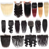 # Cierre de encaje transparente HD 4x4 5x5 rubio 613 con ondas corporales, frontal de encaje HD 613 de cabello humano, pre-arrancado, de cabello virgen sin procesar
