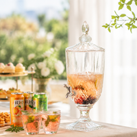 Distributeur de jus réfrigéré Caterina 5L en verre pour eau et boissons – Bouteille en verre pour jus et boissons