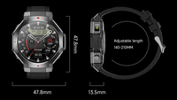 Reloj Inteligente 2026 con Diseño Robusto, Pantalla TFT HD de 1.53'', IP67, Monitor de Frecuencia Cardíaca y Oxígeno en Sangre para Hombres, Deportes al Aire Libre y Senderismo