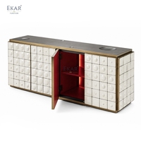 Buffet moderne de luxe avec relief 3D, meuble de rangement, credenza, meuble de salle à manger, console
