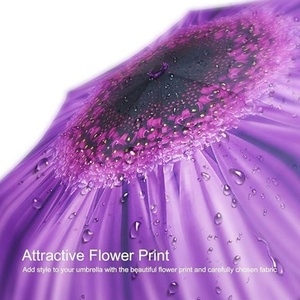 Modern Flower Pattern Full Color Printed Pongee Fully-<b>Automatic</b> Glass Fiber Ribs UV Resistant Advertising <b>Umbrella</b> Business - Product Image 6