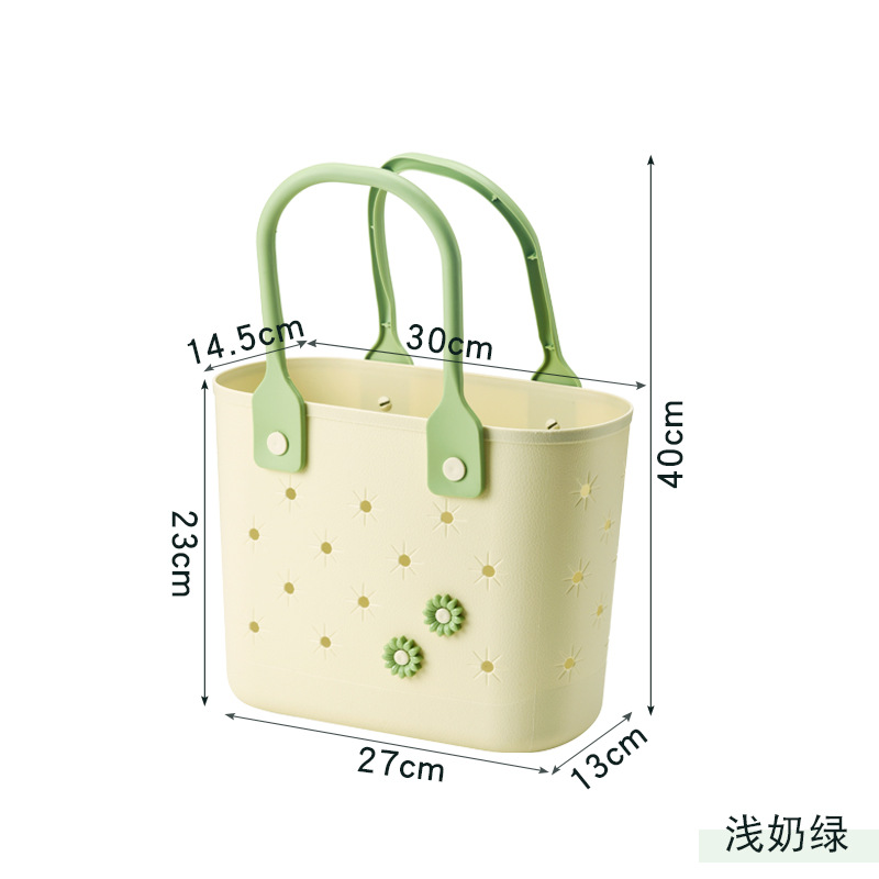 Light green with round holes