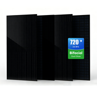 Panneau solaire HJT N-Type 720W à double verre bifacial, résistant aux températures élevées et basses, 23,18 %, pour la complémentarité agricole-photovoltaïque