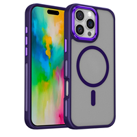 Coque de téléphone transparente givrée en acrylique pour iPhone 16, antichoc, minimaliste, créative, avec support magnétique pour voiture, personnalisable, vente en gros