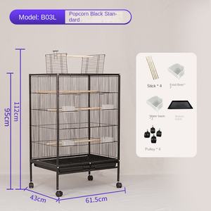 Cage à oiseaux en métal haut de gamme pour la maison, cage en fil métallique pour perroquets, grande villa pour oiseaux - Product Image 6