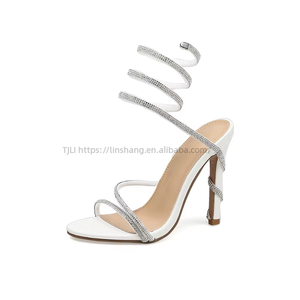 Sandales à talons aiguilles en strass serpentine pour femme, nouvelle collection été, en PU, vente en gros d'usine - Product Image 6