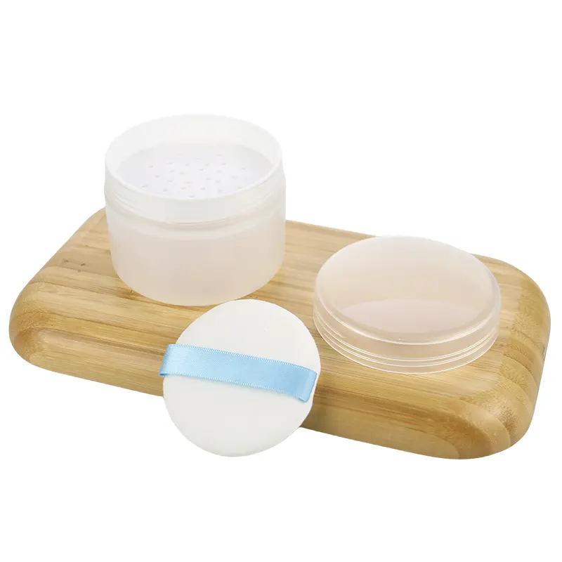 Rộng Miệng 200g 250g 300g nhựa bé Talc bột container trang điểm nền tảng nhựa lỏng bột Jar với Puff sifter