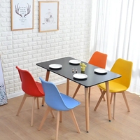 Ensemble de table à manger au design nordique, chaises de salle à manger avec coussin en PU, ensemble de table à manger en bois MDF