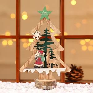 Wooden <b>Christmas</b> Snowman And <b>Tree</b> Ornaments Medium Size Handicraft Desktop Decorations For Holiday Display - Product Image 4