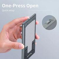 Support triangulaire en alliage d'aluminium pour téléphone et tablette, ouverture à une pression, hauteur et angle réglables, logo personnalisé OEM