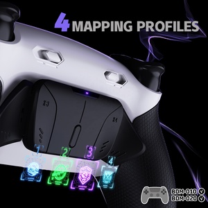Rubberized White Black-Black Remappable Back Buttons RISE4 Plus MAX Back <b>Paddles</b> Kit <b>with</b> Click Trigger Stops for PS5 <b>Controller</b> - Product Image 5