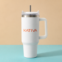 Gobelet en métal personnalisé de 1080 ml, qualité alimentaire, à large ouverture, anti-déversement, avec couvercle à paille, portable pour voiture, camping, gym, thé et autres boissons