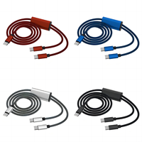 Cable de Carga Rápida USB-C Dual Tipo C PD de 100W al por Mayor, Trenzado de Nylon, Divisor 2 en 1 para Teléfono, Laptop, Tablet, Impresora, Computadora