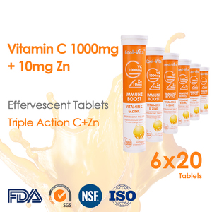 Suplemento Inmunológico de Marca Blanca, Tableta Efervescente de Vitamina C 1000mg + Zinc de Alta Calidad, Tubo Seco Personalizado con Sabor a Naranja, Certificado GMP 20 - Product Image 4