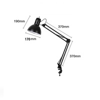 Lampe de bureau moderne pour hôtel, multifonctionnelle, rechargeable, à commande tactile, noire, LED RGB, avec clip de lampe en métal AC E27