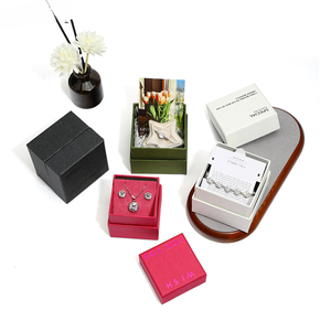 Oem Custom Logo Paper Jewelry <b>Boxes</b> Base and Lid Cardboard Gift Packaging Box with Paper Box Silver Polishing Cloth - Product Image 5