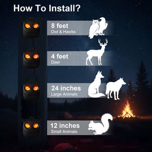 Répulsif solaire pour animaux 2026, dissuasif pour prédateurs nocturnes avec lumières LED rouges clignotantes, ratons laveurs, marmottes, coyotes, oiseaux, cerfs - Product Image 2