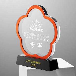 Cadeau de trophée de récompense de <span class=keywords><strong>cristal</strong></span> en métal en forme de fleur <span class=keywords><strong>d</strong></span>'artisanat de <span class=keywords><strong>verre</strong></span> de <span class=keywords><strong>cristal</strong></span> <span class=keywords><strong>d</strong></span>'affaires de souvenir personnalisé - Product Image 5