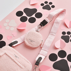 Set Harnesses Anjing Mewah Custom, Tali & Kalung Anjing yang Dapat Disesuaikan, Kantong Pembuang Kotoran Hewan Peliharaan, Bandana, Bahan Neoprene Bernapas, Warna <span class=keywords><strong>Pink</strong></span>, Bulu Halus - Product Image 6