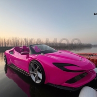 Bateau à moteur de luxe rose style tri-hull, bateau à moteur haute performance propulsé par Yamaha, 170 °   Drift, matériel de location marine