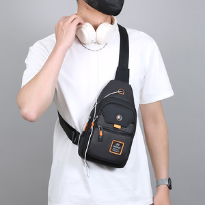 Men's Chest Bag Oxford Cloth Waterproof Wear Resistant Crossbody Bag For Leisure Travel Solid Color L883 - Product Image 4