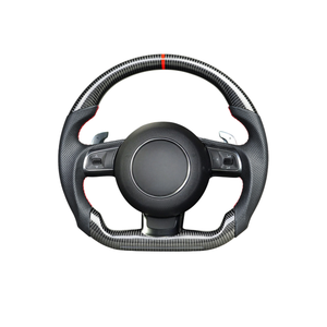 Volante Deportivo de Fibra de Carbono para Au/<span class=keywords><strong>di</strong></span>, Modificación R8/TTRS, Base Plana con LED, Cuero de Alta Calidad - Product Image 1