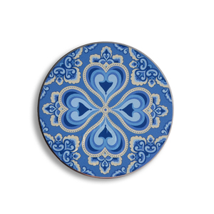 Customized Logo Round Portable Metal Blue Cosmetic Single Side Round Pocket <b>Compact</b> <b>Mirror</b> - Product Image 2
