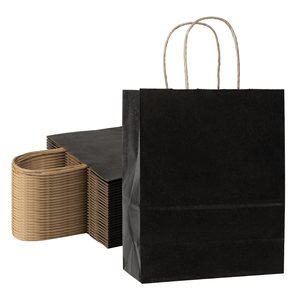 Custom Disposable Eco Friendly <b>Biodegradable</b> Recyclable Kraft <b>Paper</b> Bags Twisted Handle Printing Logo Brown Food Takeaway - Product Image 1