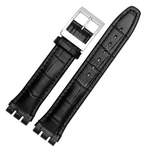 Bracelets de <span class=keywords><strong>montre</strong></span> en cuir de vachette à motif bambou classique, bracelets en cuir véritable polyvalents pour <span class=keywords><strong>montre</strong></span> S Watch 17 19 mm - Product Image 4