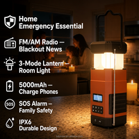 Radio de survie hors réseau DF-585, radio NOAA WB FM, radio domestique multifonctionnelle, haut-parleur, lanterne LED avec fonction de banque d'alimentation