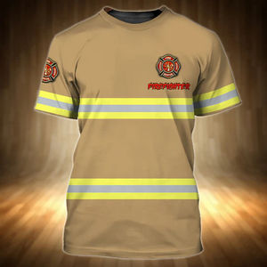 <span class=keywords><strong>T</strong></span>-<span class=keywords><strong>shirt</strong></span> personnalisé pour <span class=keywords><strong>pompier</strong></span> avec nom imprimé en 3D, en spandex/polyester, respirant, séchage rapide, coupe classique, décontracté pour homme - Product Image 2