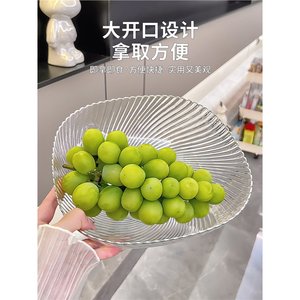 จานผลไม้ลายทางทรงกลมพลาสติกคุณภาพสูงสำหรับใส่ขนมและของว่างสำหรับตกแต่งโต๊ะกาแฟ - Product Image 3