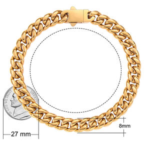 Tendance Hardcore Métal Hip Hop Hommes Chunky Bracelet De Luxe 18K Plaqué Or En Acier Inoxydable Cubain Chaîne Bracelet pour Hommes - Product Image 1