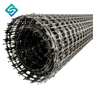 China alta resistencia a la tracción PP Uniaxial Biaxial Triaxial plástico Geogrid 30kn para construcción de carreteras plástico geogrid malla precio