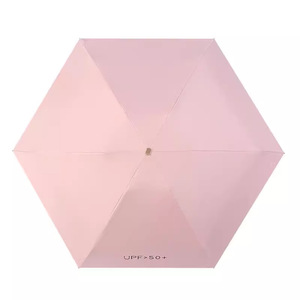 Mini Paraguas Plegable de Cinco Pliegues Negro para Mujer, Doble Uso, Protección Solar y contra la Lluvia, Manual, Regalos Personalizados, Venta al Por Mayor, Nailon 190T - Product Image 5