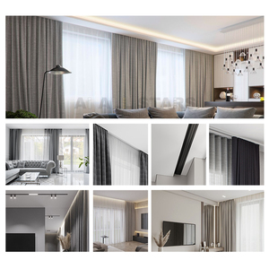 Profilés en aluminium pour rideaux à double poulie, rideaux à contour fixe en tissu pour plafond tendu, projet de maison d'hôtes - Product Image 6