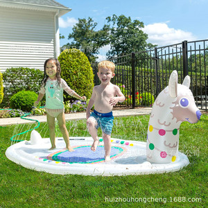 Inflatable Unicorn Water Play Mat For Kids Outdoor Splash Pad PVC Pool Garden Toy - Product Image 4